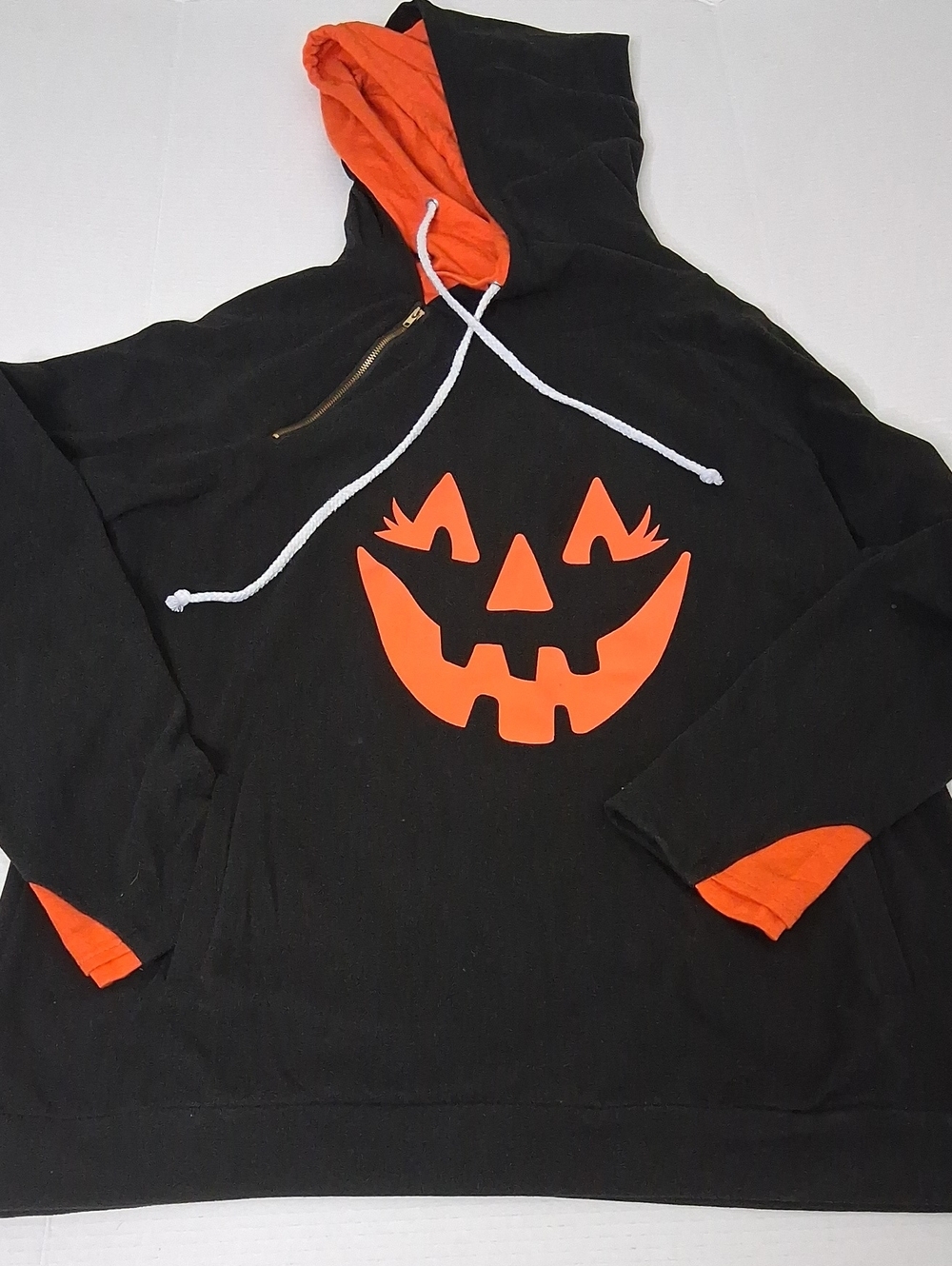 Black & Orange Halloween Pumpkin Hoodie - Unbranded